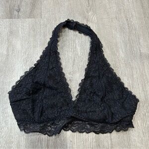 Gilly Hicks Black Lace Halter Bralette Women’s Size Medium
